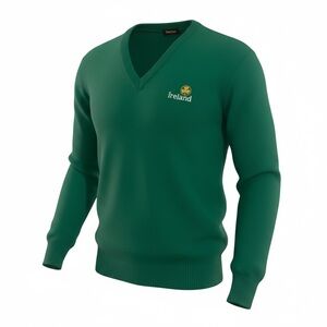 Vintage Green St Patrick’s Day Sweater made in Ireland by Blarney Castle size 38